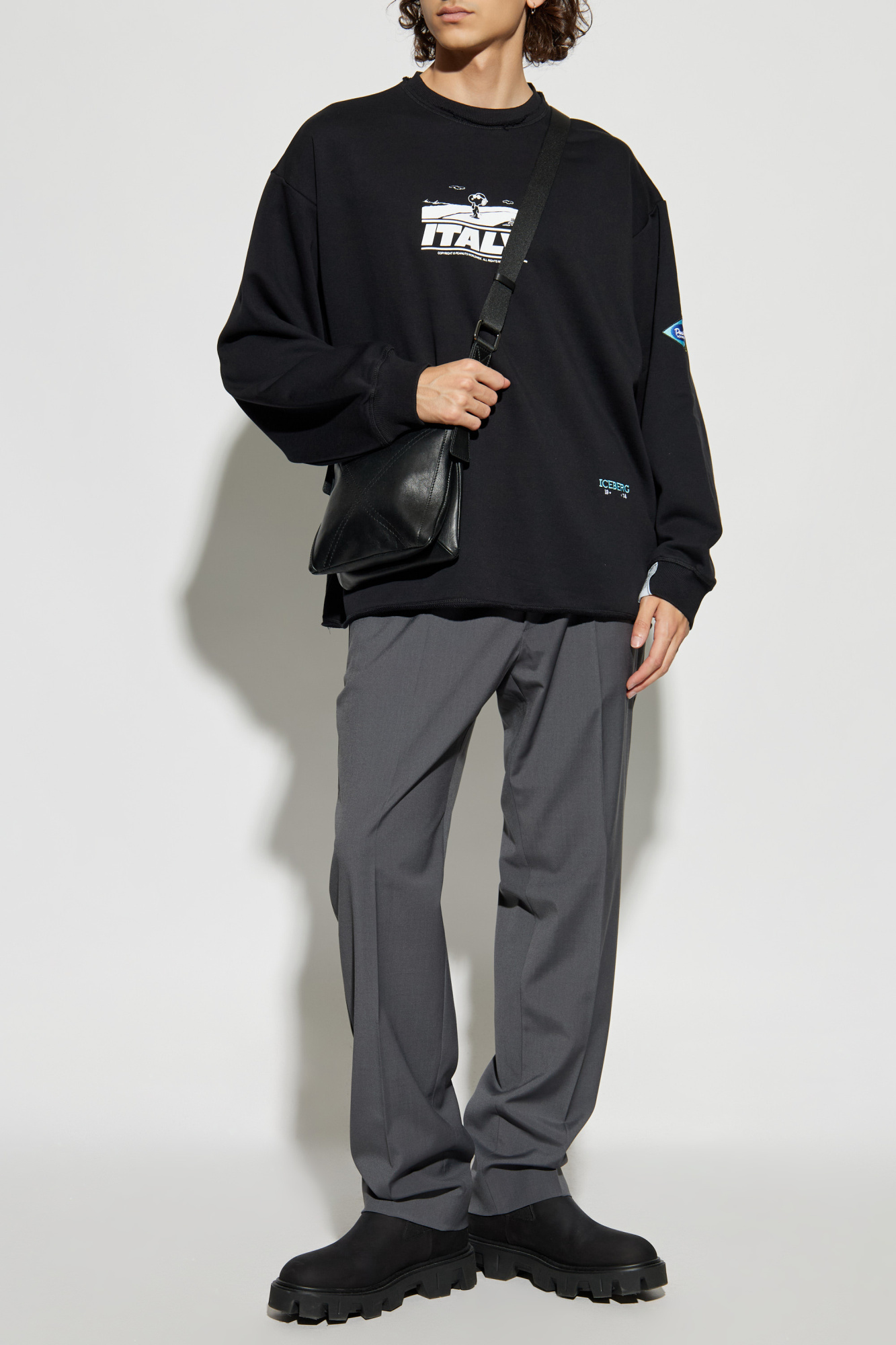 Black Sweatshirt with a vintage effect Iceberg - Vitkac GB